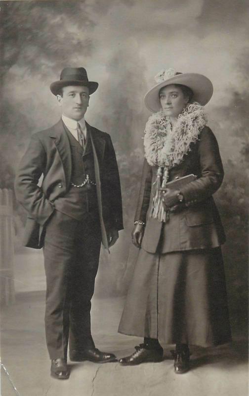 Fancy couple J. Thompson Photo Artist Wellington Place Belfast social history