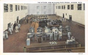 B24/ Jackson Michigan Mi Postcard c1920 State Prison Interior Kitchen Occupation