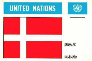 Postcard United Nations Unies New York Geneve Flag Denmark