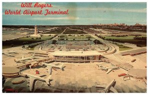 Aerial View Will Rogers World Airport Terminal Airport Postcard Posted 1967