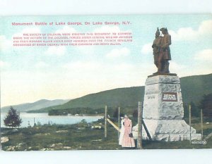 Divided-back MONUMENT SCENE Adirondacks - Lake George New York NY AE8047