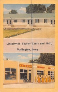 Burlington Iowa Lincolnville Tourist Court and Grill Vintage Postcard AA21013