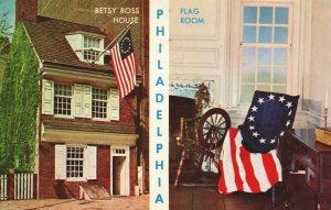 USA Betsy Ross House Philadelphia Chrome Postcard 08.95