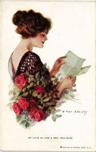 PC ARTIST SIGNED, F. EARL CHRISTY, MY LOVE, Vintage Postcard (b45119)