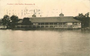 Postcard Illinois Bloomington Houghton's Lake Pavilion Tom Jones 23-4893