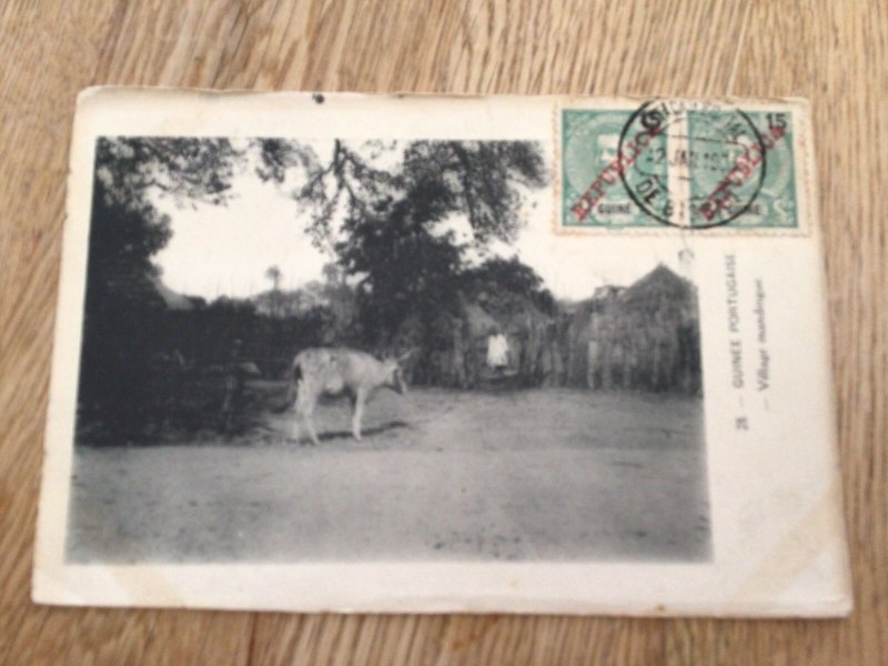 Portuguese Guinea 1921 village Mandinigue  stamps postcard Ref 57347 