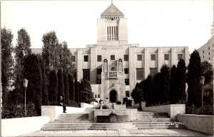 Real Photo Postcard Public Library in Los Angeles, California