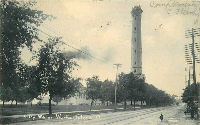 City Water Works Toledo Ohio Rotograph #D4975 undivided 1907 Postcard 20-8662