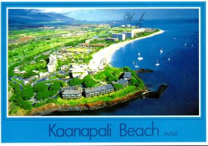 Hawaii Maui Aerial View Kaanapali Beach 1990