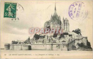 Old Post Card Mont Saint Michel Les Remparts and the Abbey