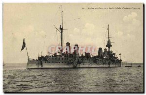 Old Postcard Boat War Admiral Aube Cruiser Breastplate