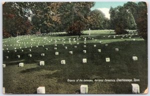 1922 Chattanooga TN National Cemetery Graves of Unknown Vintage Postcard