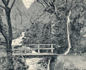 c1910 ALVA GLEN LOWER FALLS WATERFALL STREAM SCENIC LITHOGRAPHIC POSTCARD 43-13