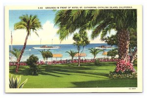 Grounds In Front Of Hotel St. Catherine Catalina Island California Postcard