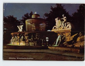 Postcard Wittelsbach fountain Munich Germany