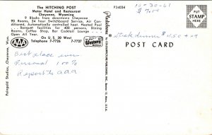 Postcard Hitching Post Motor Hotel in Cheyenne, Wyoming
