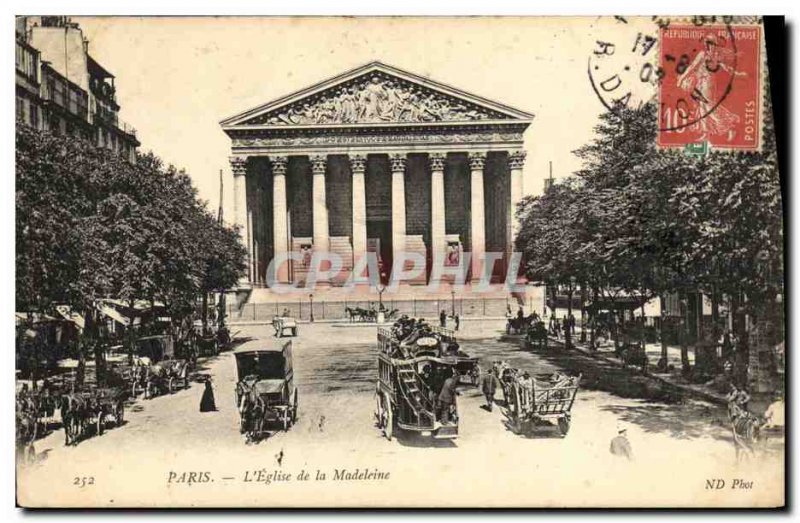 Old Postcard Paris The Madeleine Church