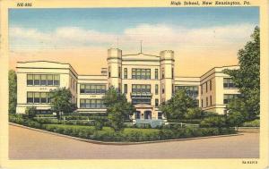 High School 1942 New Kensington Pennsylvania Minsky Teich linen postcard 6063