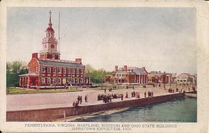 Jamestown Exhibition 1907, PA MD VA OH MO State Buildings, Official Postcard