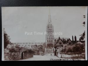 NORWICH CATHEDRAL South View c1905 RP Postcard PM NORWICH DUPLEX 575