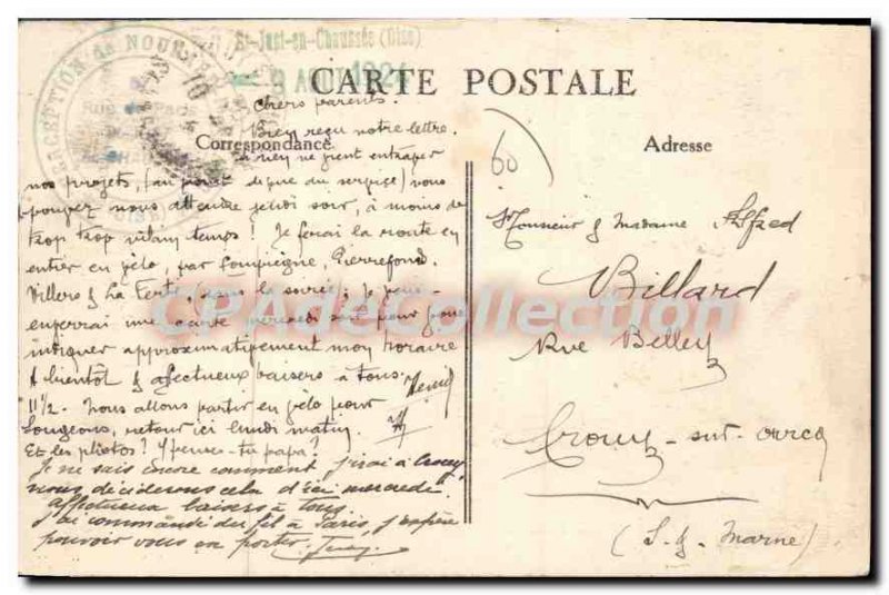 Postcard Old Saint Just En Chaussee memorial