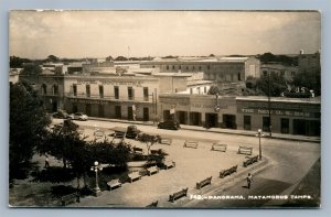 MATAMOROS TAMPS. MEXICO PANORAMA VINTAGE REAL PHOTO POSTCARD RPPC STORE SIGNS