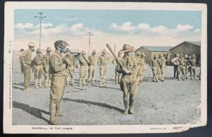 Mint USA Color Picture Postcard Baseball In The Camps US Army