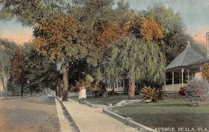 FORT KING AVENUE OCALA FLORIDA POSTCARD (c. 1910)