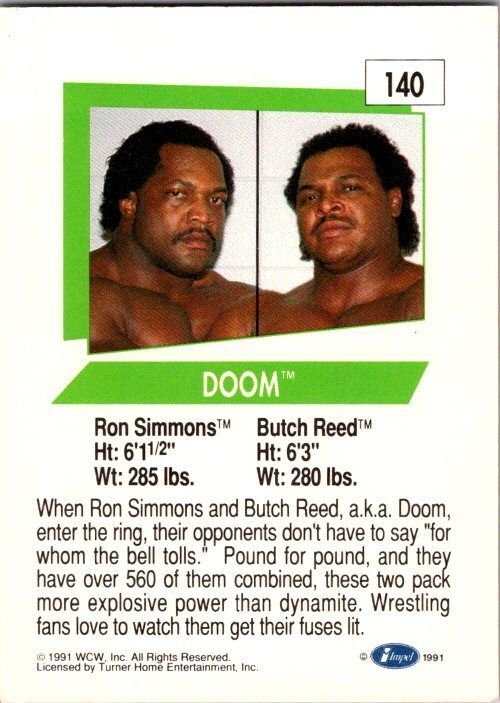 1991 WCW Wrestling Card DOOM Rob Simmons Butch Reed sk21208