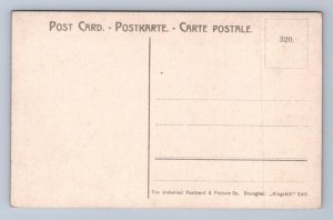 A CHINESE PROCESSION PASSING THROUGH A VILLAGE CHINA POSTCARD (c.1910)