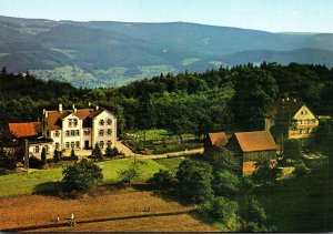 Germany Odenwald Wald Restaurant auf dem Felsberg