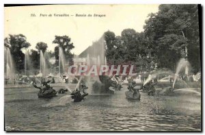 Old Postcard Pare Varsailes Basin Dragon