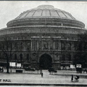 c1940s London England The Albert Hall Postcard Winston Churchill Quote WWII JE