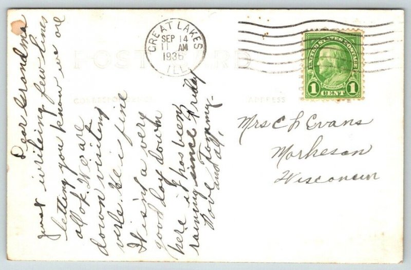 RPPC  1936  US Navy  Great Lakes  Illinois  Boot Camp  Postcard