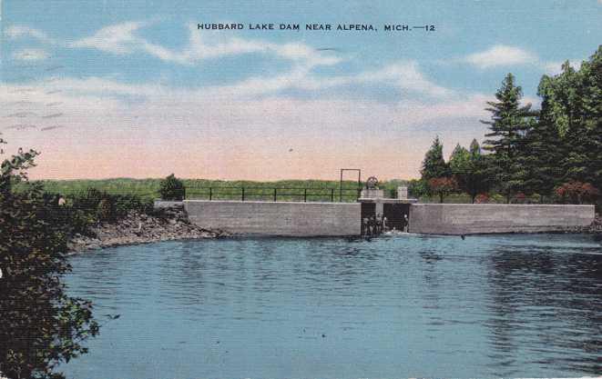 Hubbard Lakd Dam near Alpena MI, Michigan - pm 1948