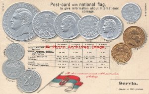 Numismatic Coin Postcard, Servia, Serbia, Variation No 2