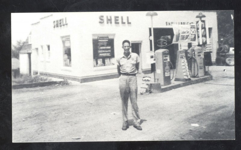 SAINT ST. CLAIR MISSOURI ROUTE 66 SHARDY'S SHELL GAS STATION POSTCARD MO.