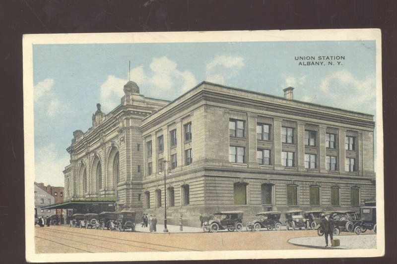 ALBANY NEW YORK UNION RAILROAD DEPOT TRAIN STATION NY VINTAGE POSTCARD