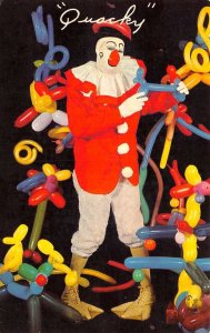 Toledo Ohio Quacky Duck, Clown For Hire, Photochrome Vintage Postcard U11523