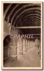 Old Postcard Montfort L & # 39Amaury Interieur du Cloitre Arcades