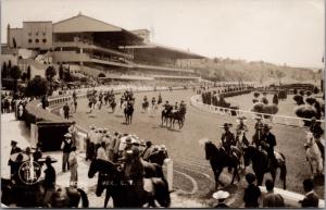 Hipodromo Mexico Horse Race Track RPPC Real Photo Postcard D40