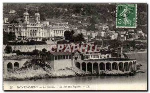 Old Postcard Monaco Monte Carlo Casino The pigeon shooting