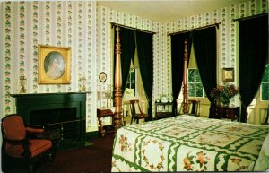 Vtg Wheatland Home of James Buchanan Master Bedroom Lancaster PA Postcard