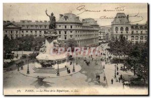 Paris Old Postcard Place de la Republique