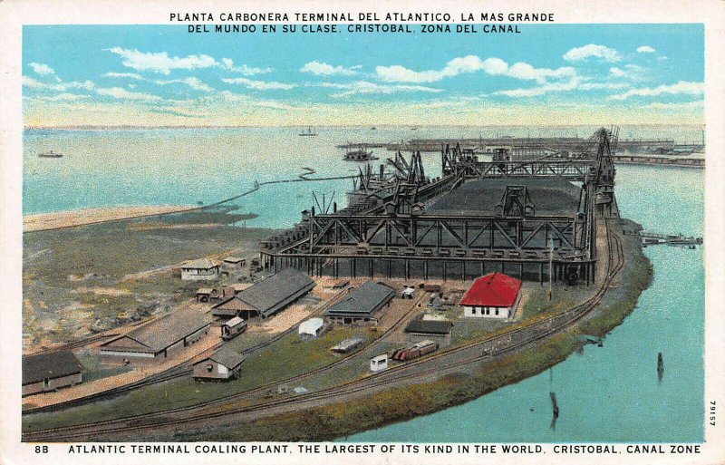 Atlantic Terminal Coaling Plant, Cristobal, Canal Zone, Early Postcard