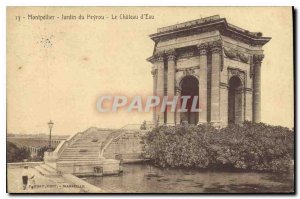 Old Postcard Montpellier Gardens peyrou Chateau water