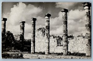 Chichén Itzá Yucatan Mexico Postcard El Mercado c1950's Vintage RPPC Photo