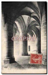 Old Postcard Mont Saint Michel Crypt of Big Pillars