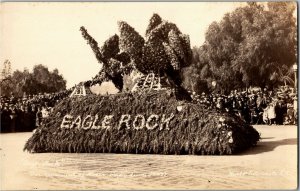 RPPC Tournament Roses Parade, Eagle Rock Float Pasadena CA c1923 Postcard S30