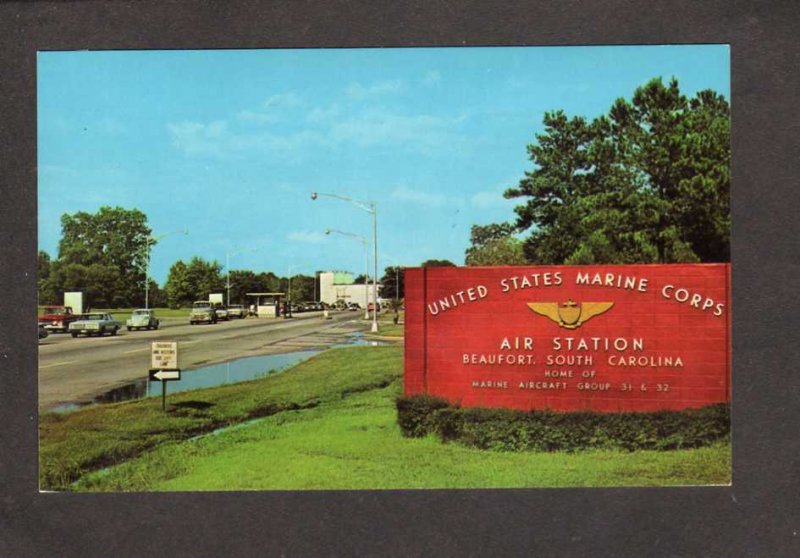 SC US Marines Marine Corps Air Station Beaufort South Carolina Postcard Military